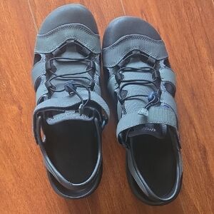 Gray and Black Teva Water Sandals